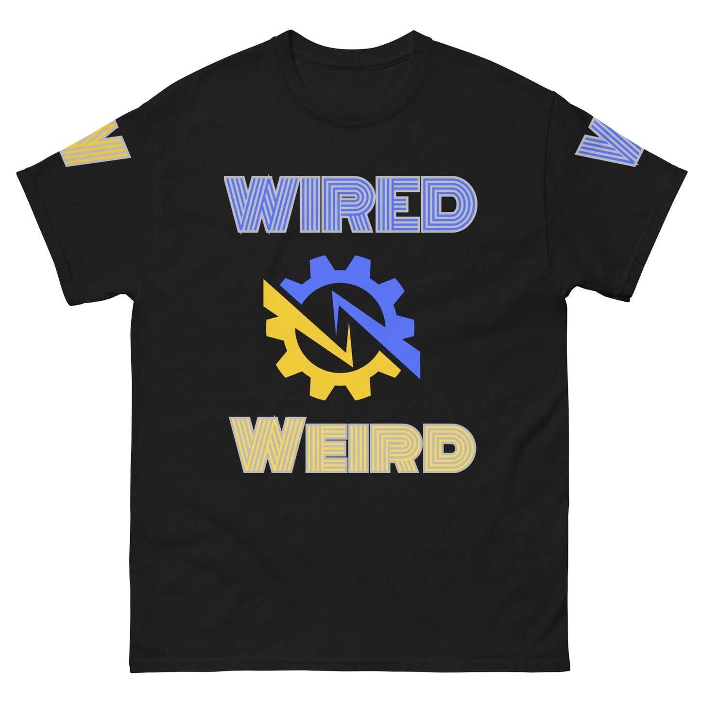 Wired Weird Men's classic Unisex tee Blue/Yellow