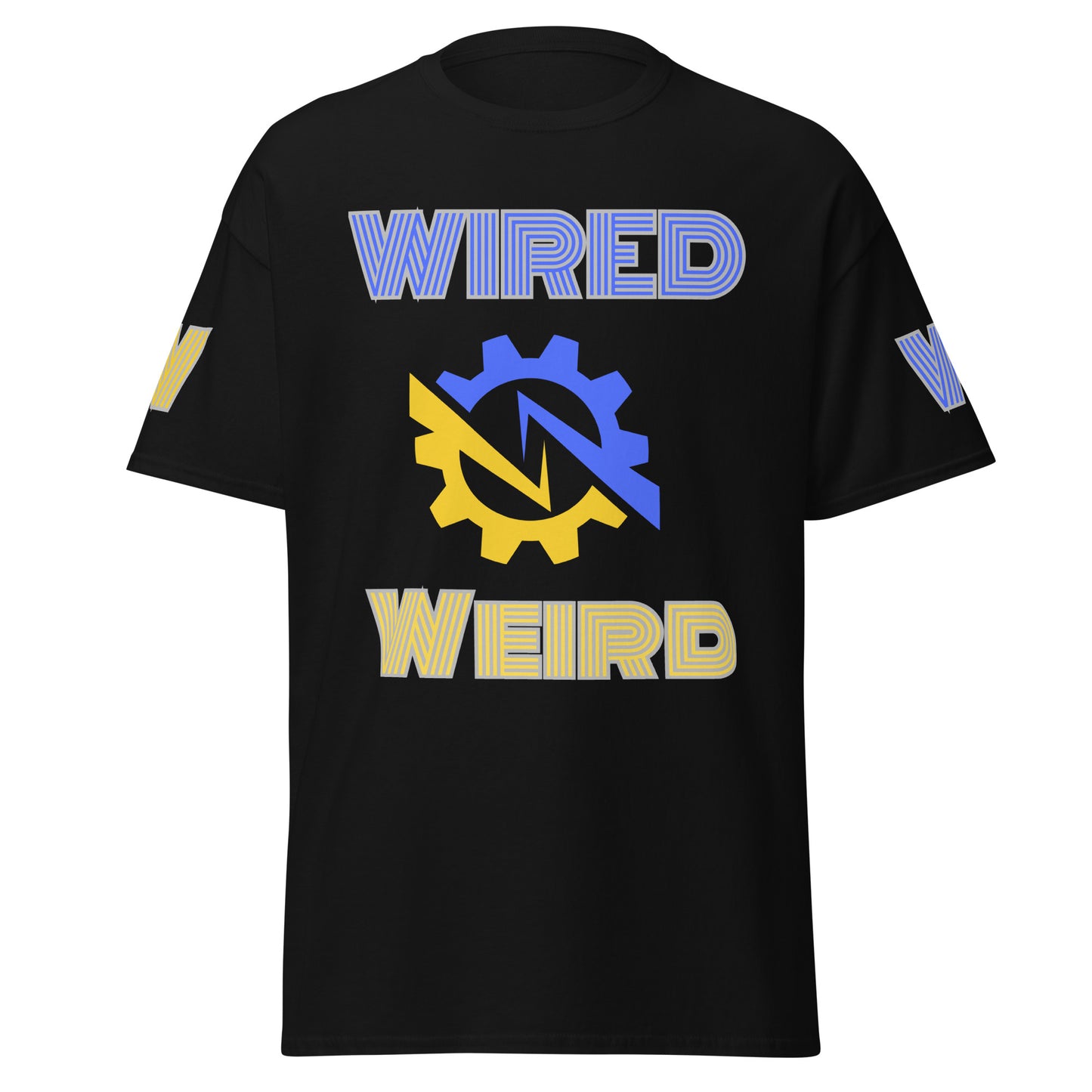 Wired Weird Men's classic Unisex tee Blue/Yellow